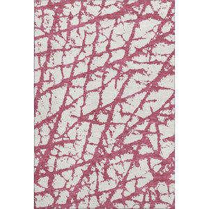 HomeRoots 5' X 8' Blush and Ivory Abstract Washable Area Rug - UV Protected, Soft, Stylish, and Durable Design 676814