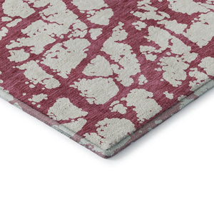 HomeRoots 5' X 8' Blush and Ivory Abstract Washable Area Rug - UV Protected, Soft, Stylish, and Durable Design 676814