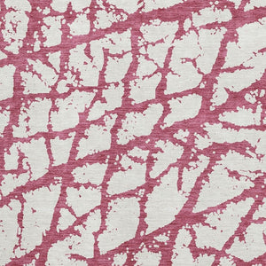 HomeRoots 5' X 8' Blush and Ivory Abstract Washable Area Rug - UV Protected, Soft, Stylish, and Durable Design 676814
