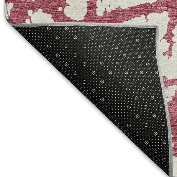 HomeRoots 8' X 10' Blush & Ivory Abstract Washable Area Rug - Durable, UV-Protected, Ideal for High-Traffic Spaces 676816