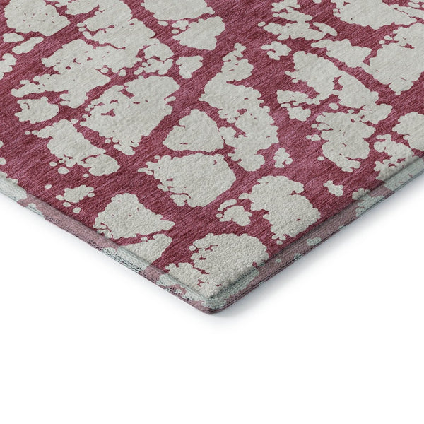 HomeRoots 8' X 10' Blush & Ivory Abstract Washable Area Rug - Durable, UV-Protected, Ideal for High-Traffic Spaces 676816