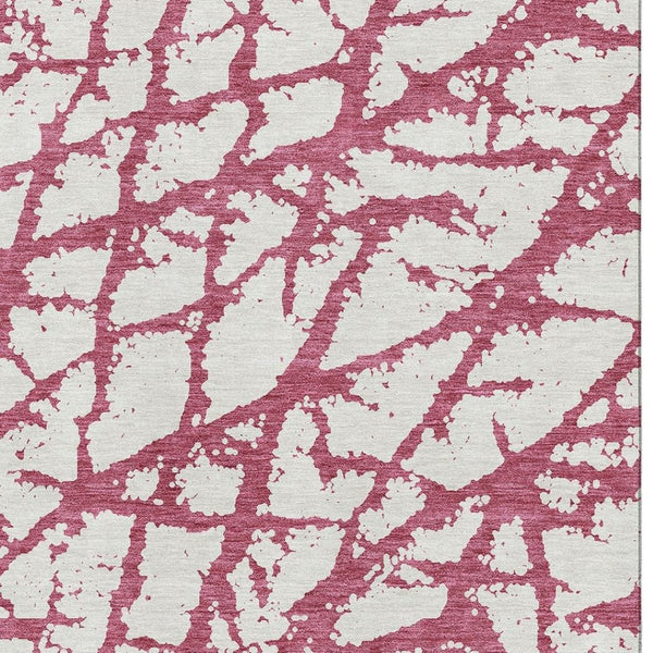 HomeRoots 8' X 10' Blush & Ivory Abstract Washable Area Rug - Durable, UV-Protected, Ideal for High-Traffic Spaces 676816