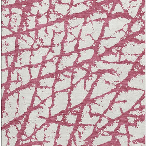 HomeRoots 8' X 10' Blush & Ivory Abstract Washable Area Rug - Durable, UV-Protected, Ideal for High-Traffic Spaces 676816