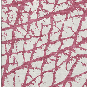HomeRoots 9' X 12' Blush and Ivory Abstract Area Rug - Washable, Stain-Resistant, UV Protected for Everyday Use 676817