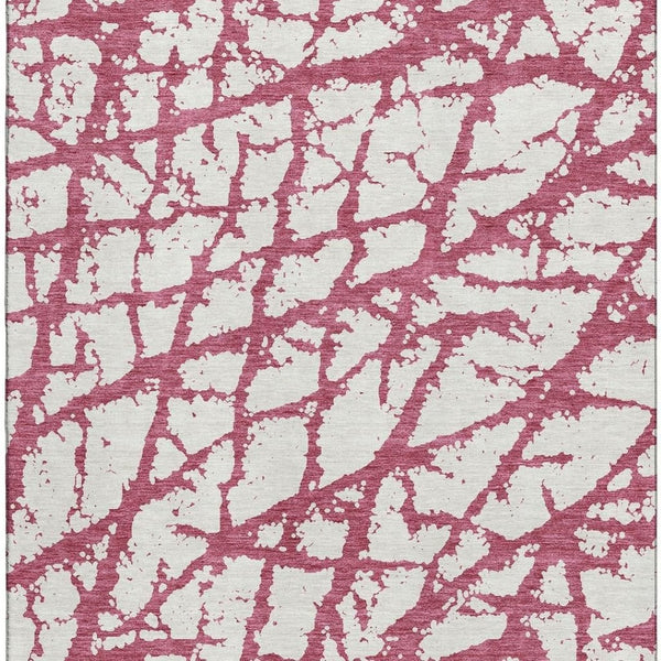 HomeRoots 10' Blush and Ivory Abstract Area Rug - Washable, UV Protected, Durable Design for Modern Homes 676818