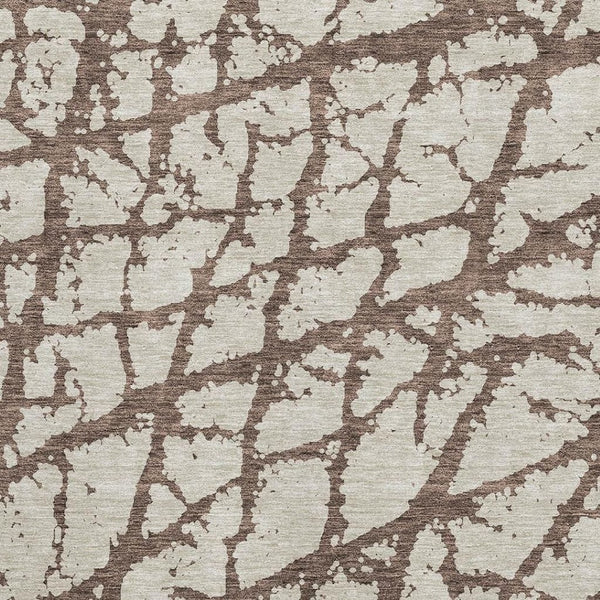 HomeRoots 5' X 8' Brown And Beige Abstract Area Rug - Stylish, Washable, UV-Protected for Homes with Kids & Pets 676820