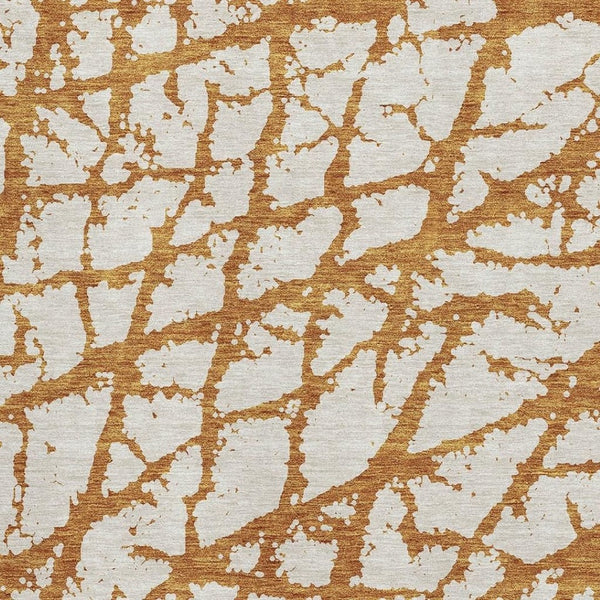 HomeRoots 8' X 10' Copper and Ivory Washable Area Rug - Modern Abstract Design with UV Protection & Durability 676828