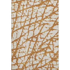 HomeRoots 10' X 14' Copper And Ivory Abstract Area Rug – Stylish, Washable, UV-Protected for Active Homes 676830