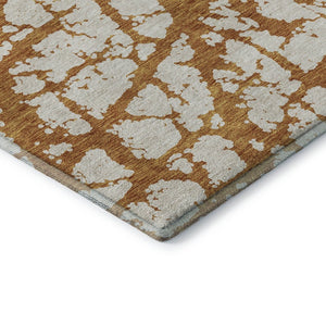 HomeRoots 10' X 14' Copper And Ivory Abstract Area Rug – Stylish, Washable, UV-Protected for Active Homes 676830