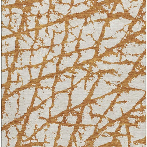 HomeRoots 10' X 14' Copper And Ivory Abstract Area Rug – Stylish, Washable, UV-Protected for Active Homes 676830