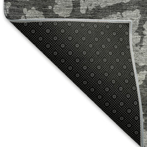HomeRoots 8' X 10' Gray and Charcoal Abstract Area Rug - Washable, Stain Resistant, UV Protected for Modern Homes 676840