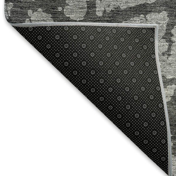HomeRoots 9' X 12' Gray and Charcoal Abstract Washable Area Rug - Durable, UV-Protected, and Stylish for Homes 676841