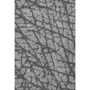 HomeRoots 9' X 12' Gray and Charcoal Abstract Washable Area Rug - Durable, UV-Protected, and Stylish for Homes 676841