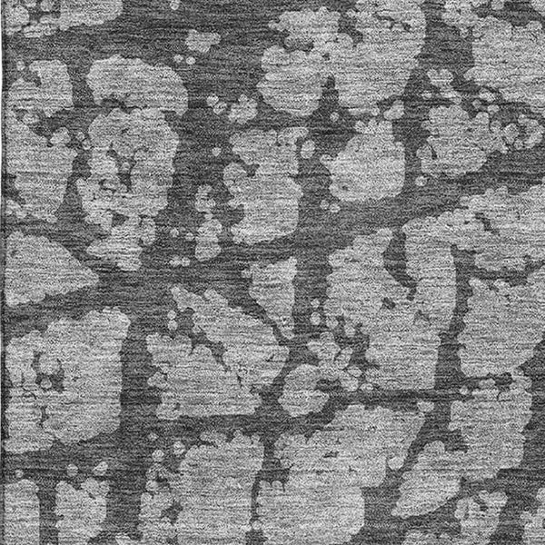 HomeRoots 10' Gray and Charcoal Abstract Washable Area Rug with UV Protection for High-Traffic Spaces 676842