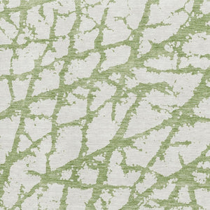 HomeRoots 9' X 12' Green And Ivory Abstract Washable Area Rug – Stylish, Durable, Stain-Resistant, UV Protected! 676847