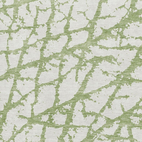 HomeRoots 9' X 12' Green And Ivory Abstract Washable Area Rug – Stylish, Durable, Stain-Resistant, UV Protected! 676847