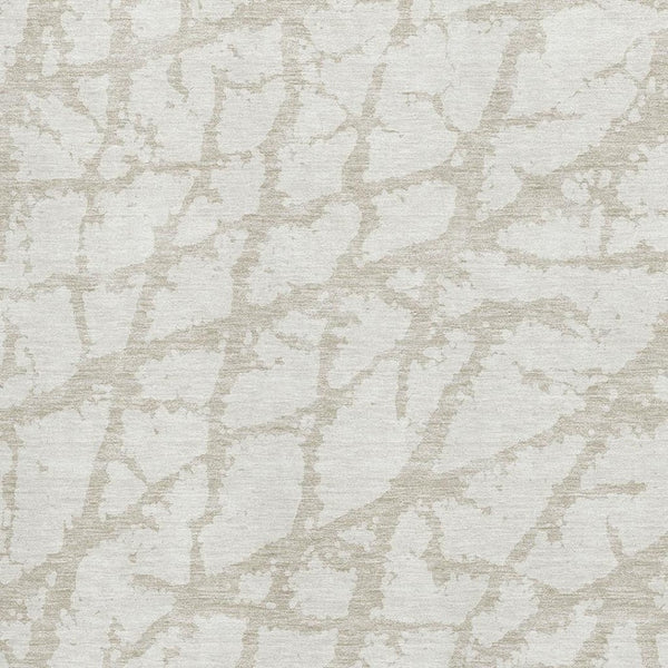 HomeRoots 5' X 8' Ivory & Beige Abstract Washable Area Rug - Durable, UV-Protected, Family-Friendly Design! 676850