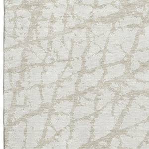 HomeRoots 9' X 12' Ivory and Beige Abstract Washable Area Rug - Modern, UV Protected, Stain Resistant Design 676853