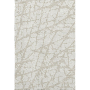HomeRoots 10' X 14' Ivory and Beige Abstract Washable Area Rug – Stylish, Durable, UV-Protected for Busy Homes 676854
