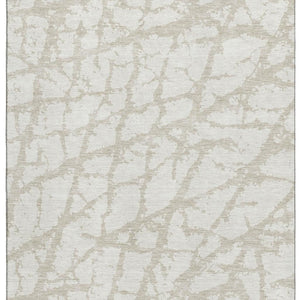 HomeRoots 10' X 14' Ivory and Beige Abstract Washable Area Rug – Stylish, Durable, UV-Protected for Busy Homes 676854