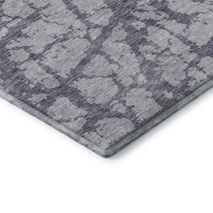 HomeRoots 8' Contemporary Lavender & Beige Abstract Round Rug - Washable, UV Protected, Stain Resistant Design 676857