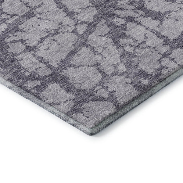 HomeRoots 8' Contemporary Lavender & Beige Abstract Round Rug - Washable, UV Protected, Stain Resistant Design 676857