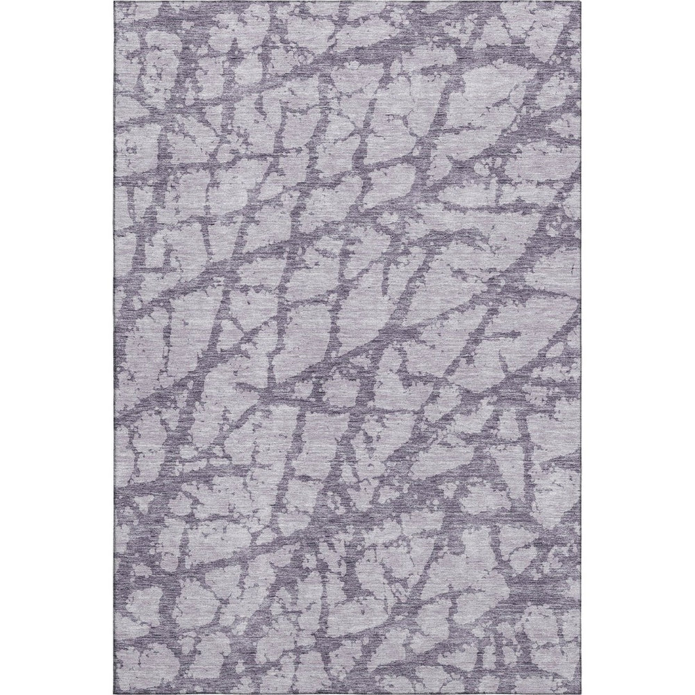 HomeRoots 8' X 10' Elegant Lavender Beige Abstract Washable Area Rug - Stain Resistant, UV Protected Charm 676858