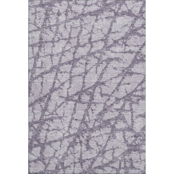 HomeRoots 9' X 12' Stylish Lavender & Beige Abstract Area Rug - Washable, UV Protected, Perfect for Homes! 676859