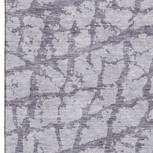 HomeRoots 9' X 12' Stylish Lavender & Beige Abstract Area Rug - Washable, UV Protected, Perfect for Homes! 676859