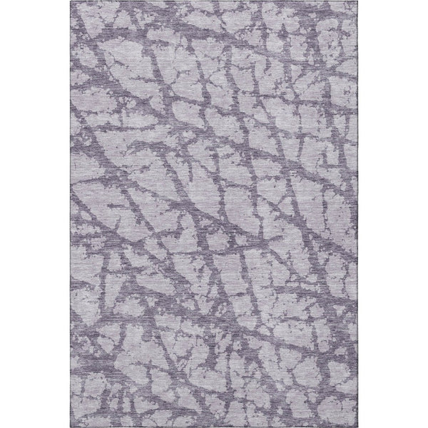 HomeRoots 9' X 12' Stylish Lavender & Beige Abstract Area Rug - Washable, UV Protected, Perfect for Homes! 676859