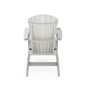 English Elm Adirondack Hdpe Poly Lumber Chair with Cup Holder for Patio Garden Poolside Dark Gray B195P198767