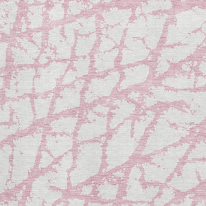 HomeRoots 8' X 10' Pink and Ivory Abstract Area Rug - Washable, UV Protected, Ideal for High-Traffic Spaces 676870