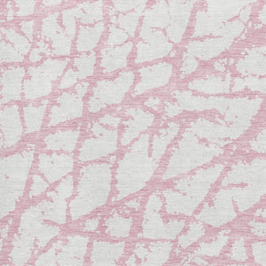 HomeRoots 9' X 12' Pink and Ivory Abstract Area Rug - Washable, UV Protected, Stylish & Durable for Any Room 676871