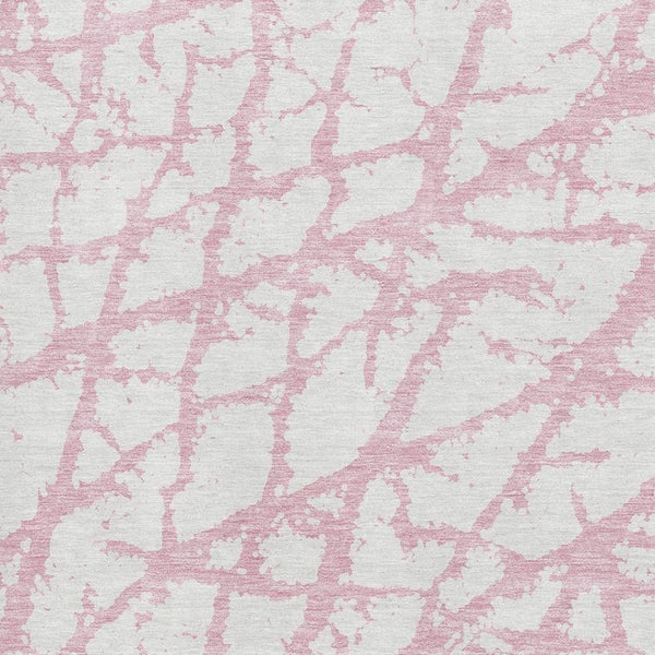 HomeRoots 9' X 12' Pink and Ivory Abstract Area Rug - Washable, UV Protected, Stylish & Durable for Any Room 676871