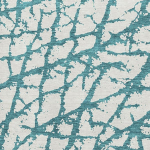 HomeRoots 5' X 8' Teal and Ivory Abstract Area Rug - Washable, UV Resistant, Perfect for Homes with Kids & Pets 676880