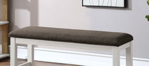 English Elm Modern Transitional Counter Height Bench with Off-White Wood Base & Dark Gray Padded Seat, 41"L x 26"H, Farmhouse Chic B011P367172