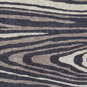 HomeRoots 5' X 8' Woodland Lodge Area Rug in Black, Taupe & Beige – Washable, UV-Protected & Stain-Resistant 676964