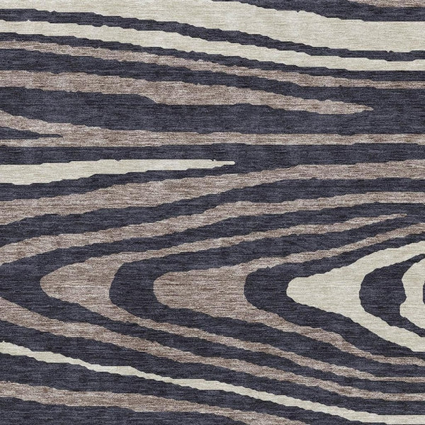 HomeRoots 5' X 8' Woodland Lodge Area Rug in Black, Taupe & Beige – Washable, UV-Protected & Stain-Resistant 676964