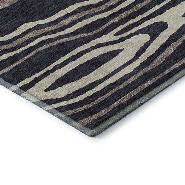 HomeRoots 8' X 10' Woodland Lodge Area Rug - Black, Taupe & Beige, Washable, Stain Resistant, UV Protected 676966
