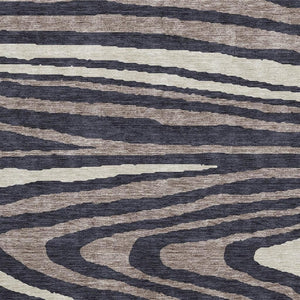 HomeRoots 8' X 10' Woodland Lodge Area Rug - Black, Taupe & Beige, Washable, Stain Resistant, UV Protected 676966