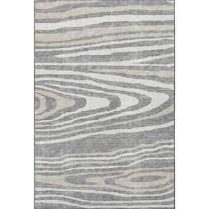 HomeRoots 9' X 12' Gray Beige & Ivory Woodland Lodge Area Rug - Washable, Stain Resistant, UV Protected Style 676973