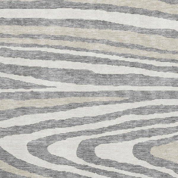 HomeRoots 10' X 14' Gray Beige Ivory Woodland Lodge Area Rug - Durable, Washable, UV Protected for Busy Homes 676974