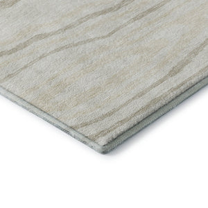 HomeRoots 8' Washable Round Rug in Ivory, Beige & Taupe – Durable, Stain-Resistant, UV Protected Lodge Charm 676977