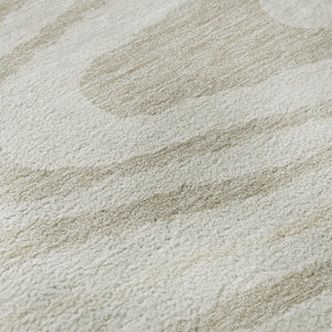 HomeRoots 8' Washable Round Rug in Ivory, Beige & Taupe – Durable, Stain-Resistant, UV Protected Lodge Charm 676977