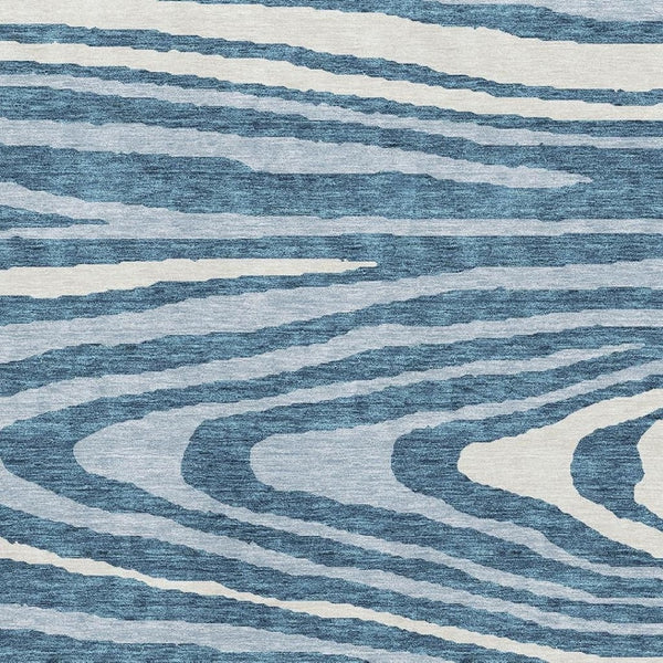 HomeRoots 5' X 8' Navy Blue & Ivory Woodland Lodge Washable Area Rug – Durable, Stylish & UV Protected! 676982