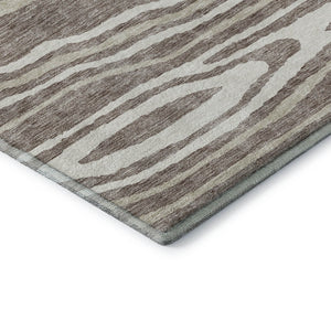 HomeRoots 5' X 8' Woodland Lodge Area Rug in Taupe, Ivory & Khaki - Washable, Stain Resistant, UV Protected! 676988