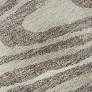 HomeRoots 8' Washable Round Rug in Taupe, Ivory & Khaki - UV Protected, Durable, Rustic Lodge Design for Homes 676989