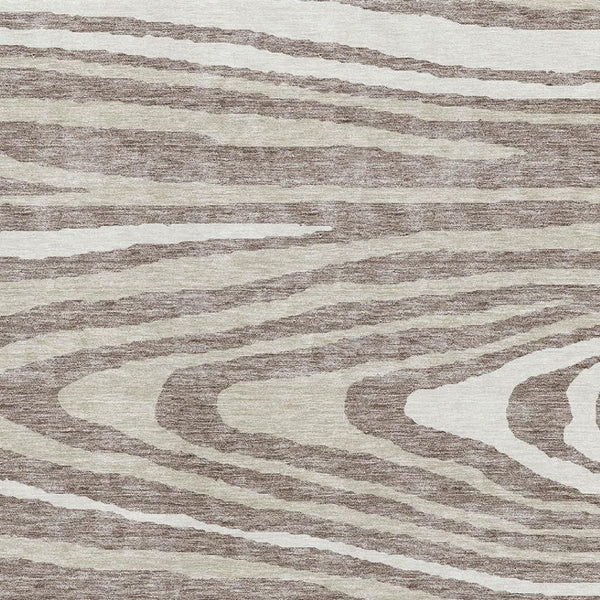 HomeRoots 8' X 10' Washable Taupe Ivory Khaki Area Rug with UV Protection - Durable Lodge Style for Any Room 676990