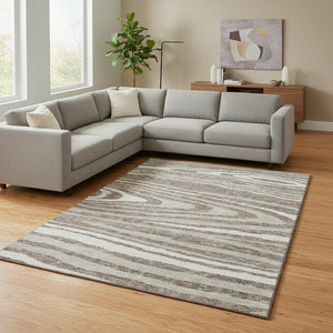 HomeRoots 9' X 12' Woodland Lodge Area Rug - Durable, Washable, Stain-Resistant with UV Protection for Homes 676991