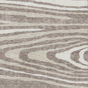 HomeRoots 10' Woodland Lodge Area Rug in Taupe, Ivory & Khaki – Washable, UV-Protected & Pet-Friendly Design! 676992